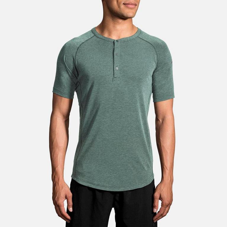 Brooks Cadence Men's Short Sleeve Running Shirt - Blue (32976-SWGR)